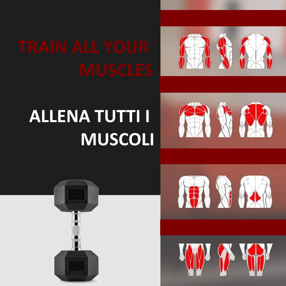 Manubri Esagonali 2x5kg - In Bitume Per Allenamento Casa O Palestra | Fitness E Bodybuilding - Foto 8