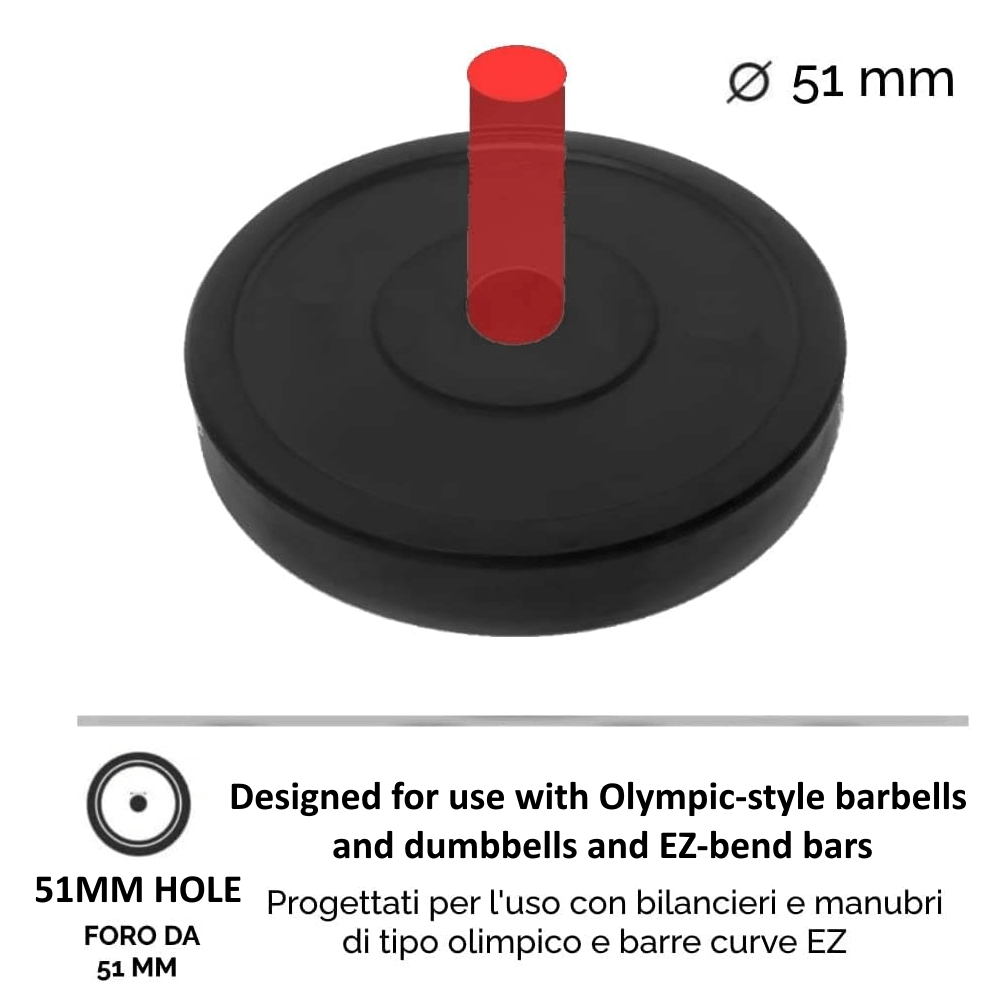 Disco In Ghisa Olimpionico Foro 35 Mm – Pesi Da 2.5 A 10 Kg Per Bilancieri E Manubri