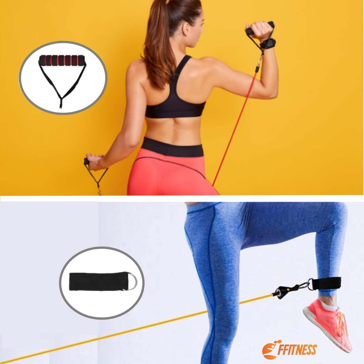 MSC Fasce di resistenza media per esercizi generali sulle gambe, fasce per bottino, accessori per palestra, fascia di resistenza in tessuto, antiscivolo, elastico per il fitness (Med