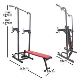 Panca con Torre Multifunzione - Chin Up Palestra Professionale Panca per Allenamento
