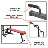 Panca con Torre Multifunzione - Chin Up Palestra Professionale Panca per Allenamento