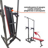 Panca con Torre Multifunzione - Chin Up Palestra Professionale Panca per Allenamento