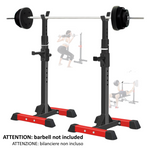 COPPIA RASTRELLIERE SQUAT RACK PORTABILANCIERE PESI MULTIFUNZIONE IN ACCIAIO