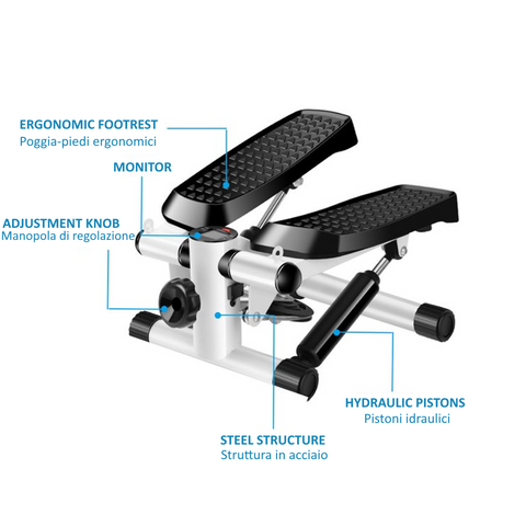 Mini stepper con fasce di resistenza, attrezzatura fitness per Mini stepper con fasce di resistenza, attrezzatura fitness per