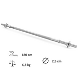 Set Bilanciere con Dischi - Bilanciere Dritto da 180 cm con Dischi in Ghisa Gommati