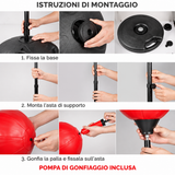 Punching Ball - Sacco boxe con guantoni blu per ragazzi