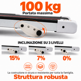Tapis Roulant Elettrico Pieghevole 12 km/h con Bluetooth
