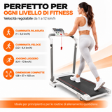 Tapis Roulant Elettrico Pieghevole 12 km/h con Bluetooth