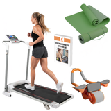 Kit Allenamento Casa Cardio - Tapis Roulant, Tappetino e AB Roller + Scheda allenamento PDF Gratis