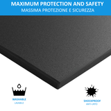 Pavimento Gommato Palestra 100x100 cm con massima protezione e sicurezza, anti-urto e lavabile.