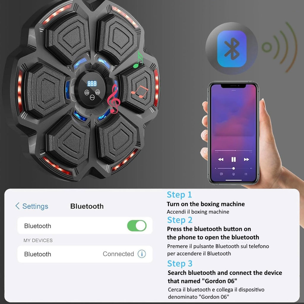 Musica Boxe Macchina Intelligente Con Luce LED Bluetooth Intelligente Velocita Regolabile Guantoni Da Boxe 87918140 Musica Boxe Macchina Intelligente Con Luce LED Bluetooth Intelligente Velocita Regolabile Guantoni Da Boxe 87918140
