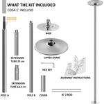 Height Adjustable Pole Dance Pole - Spinning and Static Mode