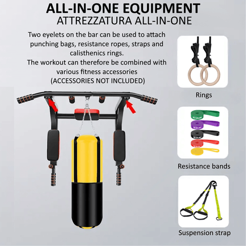 Barra Per Trazioni FFitness 2-Way - Regolabile 83-130 Cm, Per Porta, Fino A 100 Kg - Foto 5