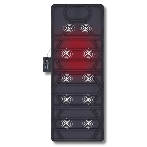 Tappetino Massaggiante Con Calore Materassino con 10 Motori Vibranti