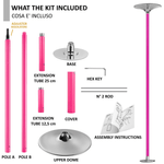 Palo Pole Dance con Rivestimento Pink Kit Pole Dancing-Regolabile