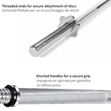 Set Bilanciere con Dischi - Bilanciere Dritto da 180 cm con Dischi in Ghisa Gommati