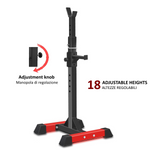 COPPIA RASTRELLIERE SQUAT RACK PORTABILANCIERE PESI MULTIFUNZIONE IN ACCIAIO