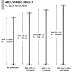 Height Adjustable Pole Dance Pole - Spinning and Static Mode